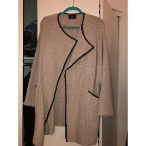 Zara Knit Sweater Faux Leather Trim